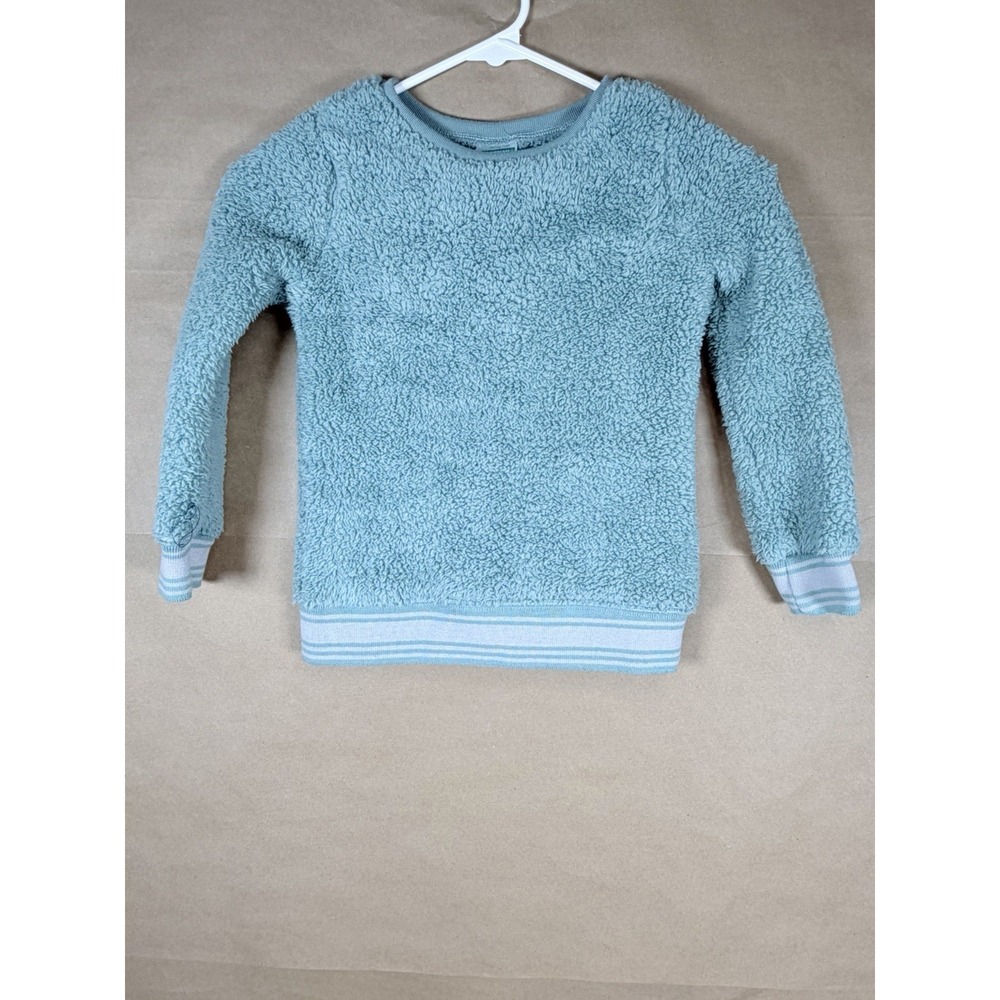 Garanimals Girls 5T Green Sherpa Fuzzy Pullover Sweater Sweatshirt Soft